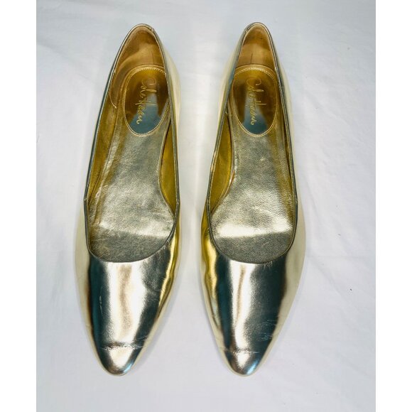 Cole Haan Womens Gold Leather Flats Size 11 - Picture 2 of 9
